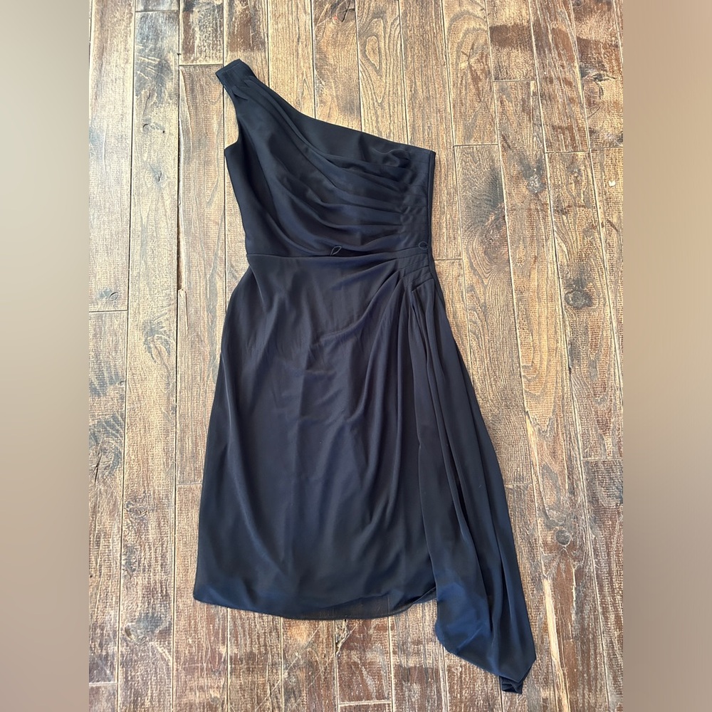 Alex Evenings One Shoulder Black Dress Sz 4 EUC